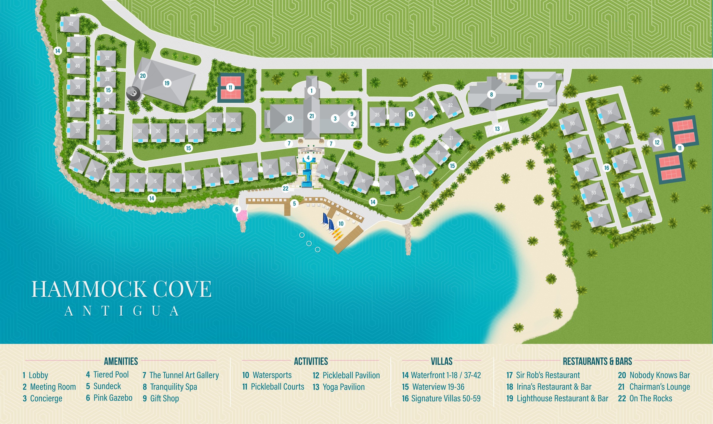 Hammock Cove Antigua resort map