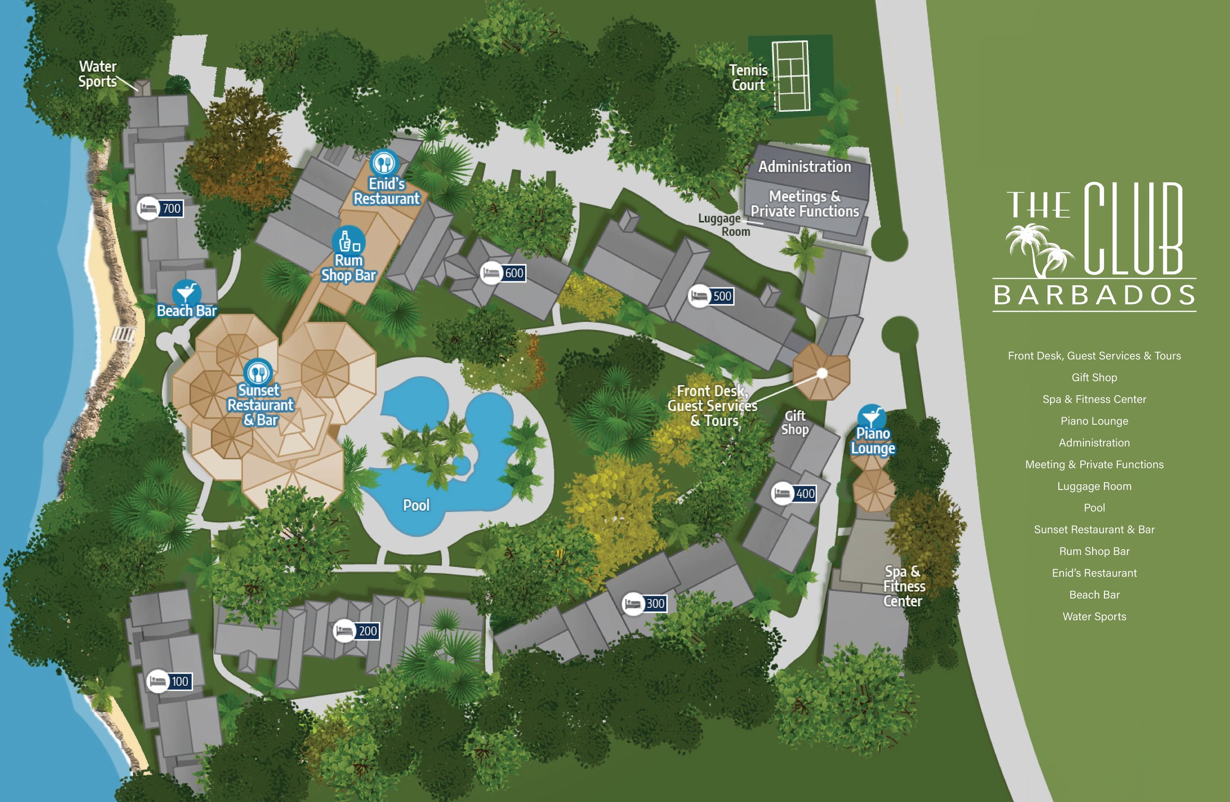The Club Barbados resort map