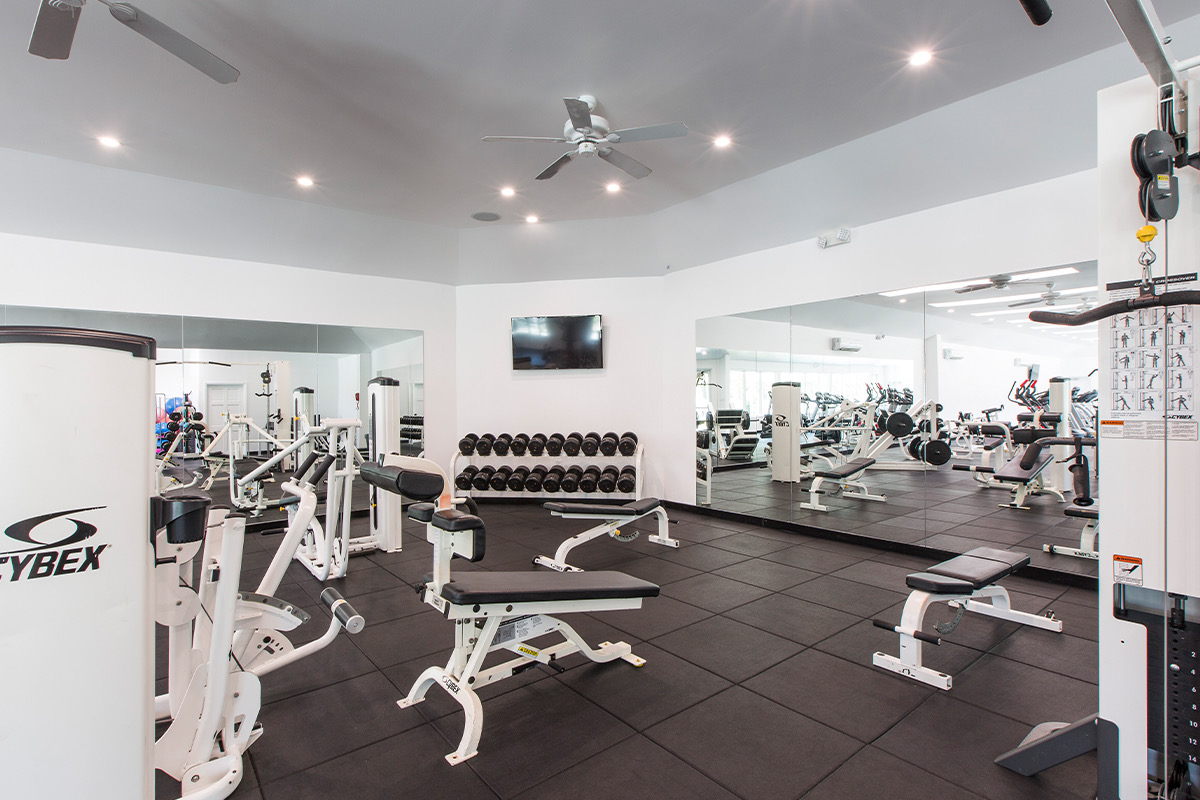 Fitness center at St. James's Club ' Villas